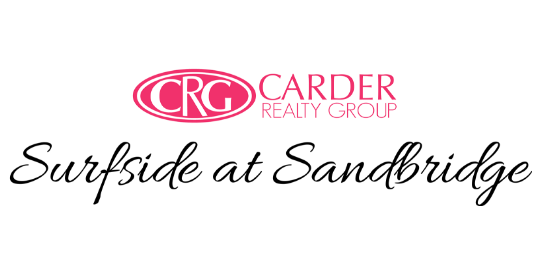 Carder Realty Group - Surfside at Sanbridge logo in bold pink typography, showcasing a professional and approachable real estate brand.